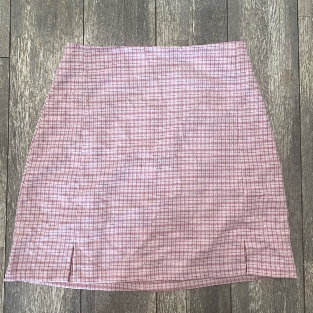 Pink plaid brandy skirt